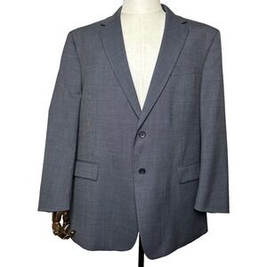 Kenneth Cole New York Sport Coat Mens 50R Gray Tic Wool 2 Button Jacket